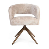 Drehstuhl Demi mit Armlehne Beige Gestell Bronze