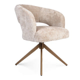 Drehstuhl Demi mit Armlehne Beige Gestell Bronze