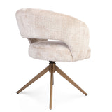 Drehstuhl Demi mit Armlehne Beige Gestell Bronze