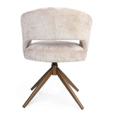 Drehstuhl Demi mit Armlehne Beige Gestell Bronze