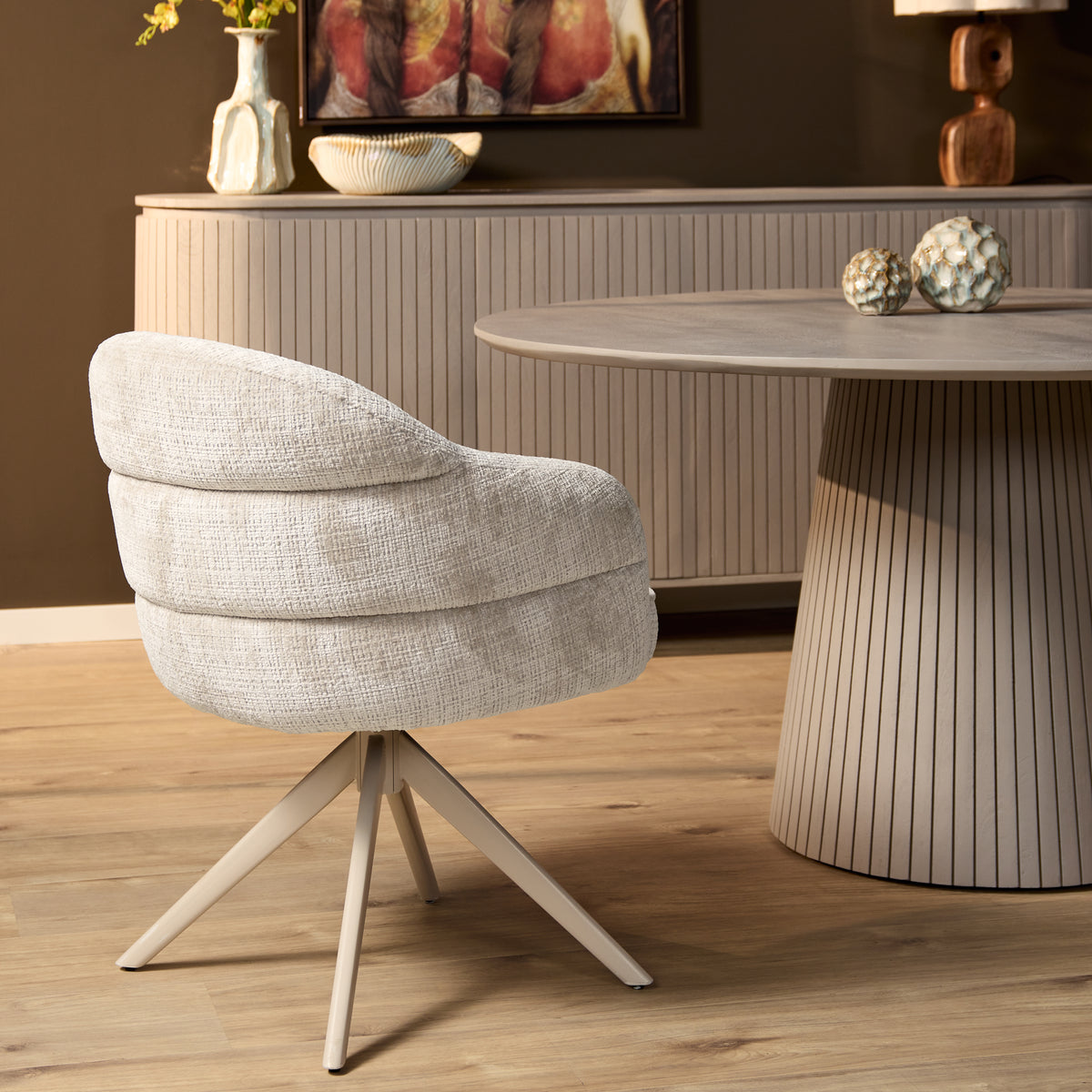 Sitz für Esszimmerstuhl Bella Off-White