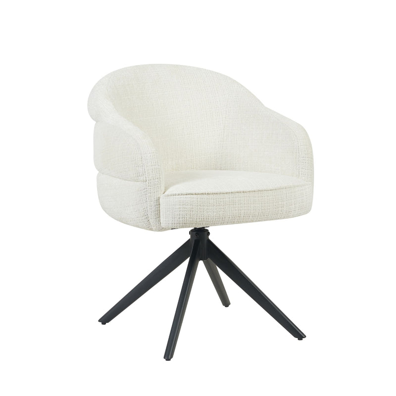 Drehstuhl Bella Off-White Gestell Schwarz