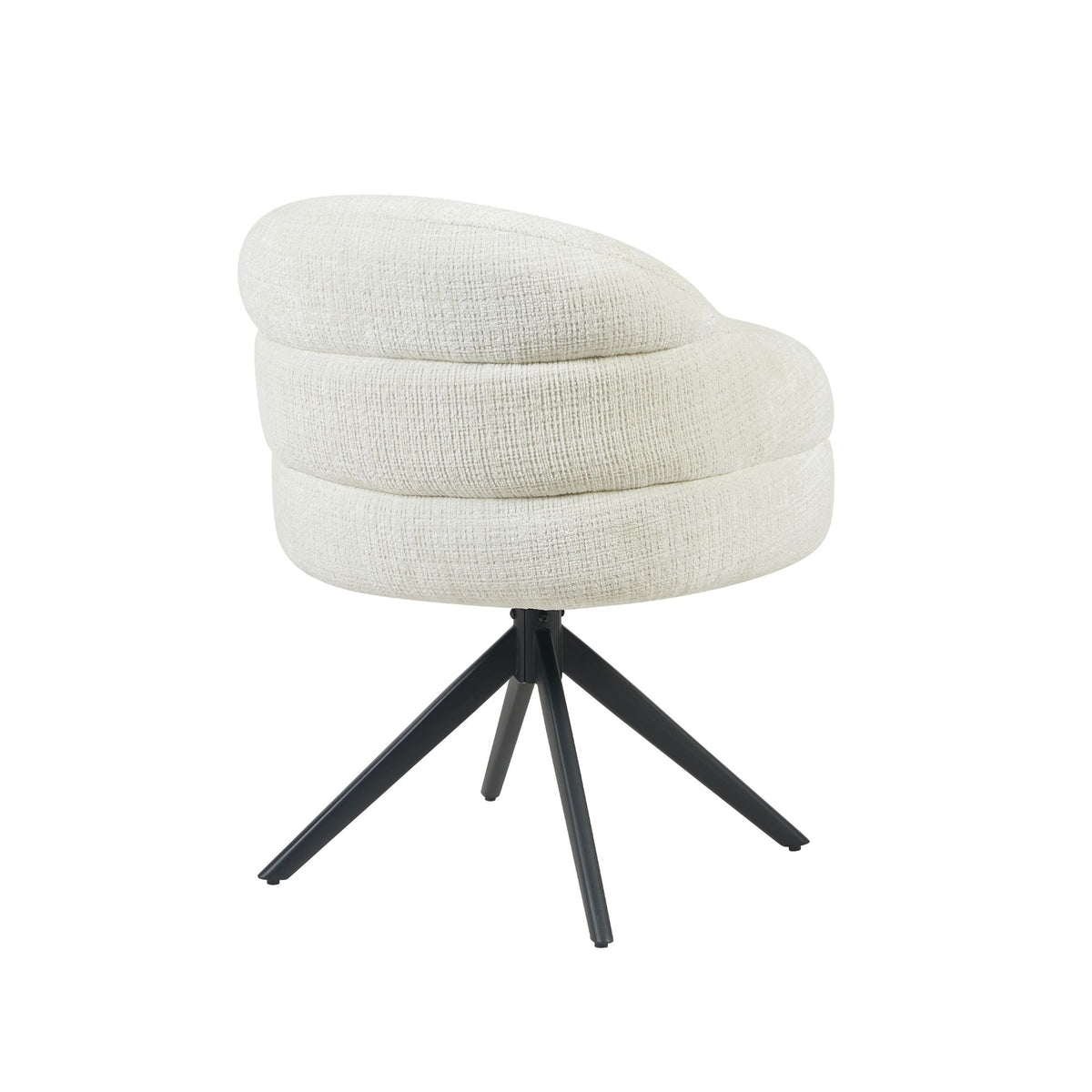 Drehstuhl Bella Off-White Gestell Schwarz