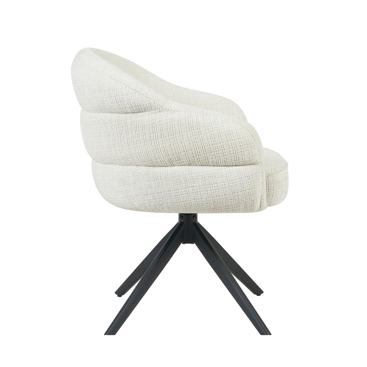 Drehstuhl Bella Off-White Gestell Schwarz