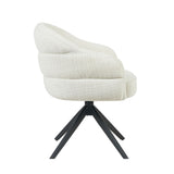 Drehstuhl Bella Off-White Gestell Schwarz