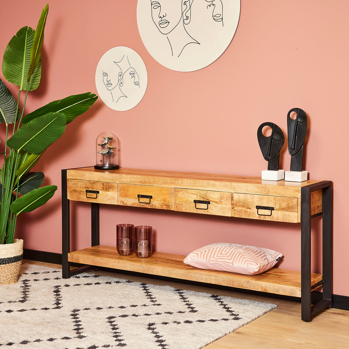 Konsolentisch Boaz Natur Mangoholz 180 cm