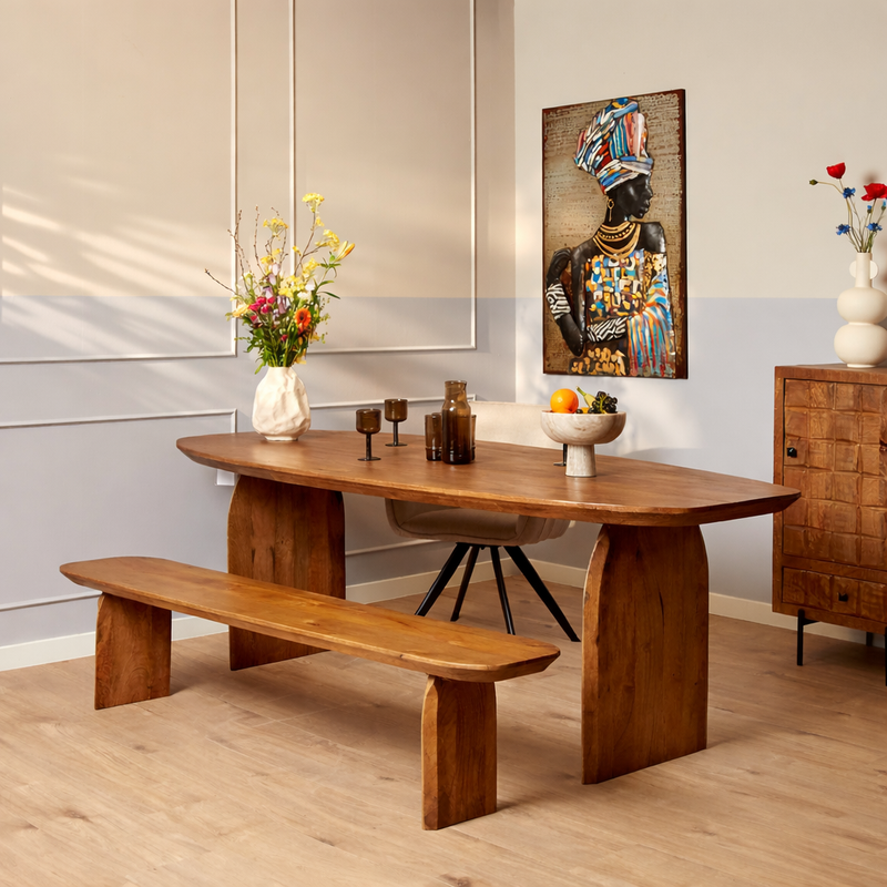 Esszimmerbank Tense Natur Mangoholz 220 cm