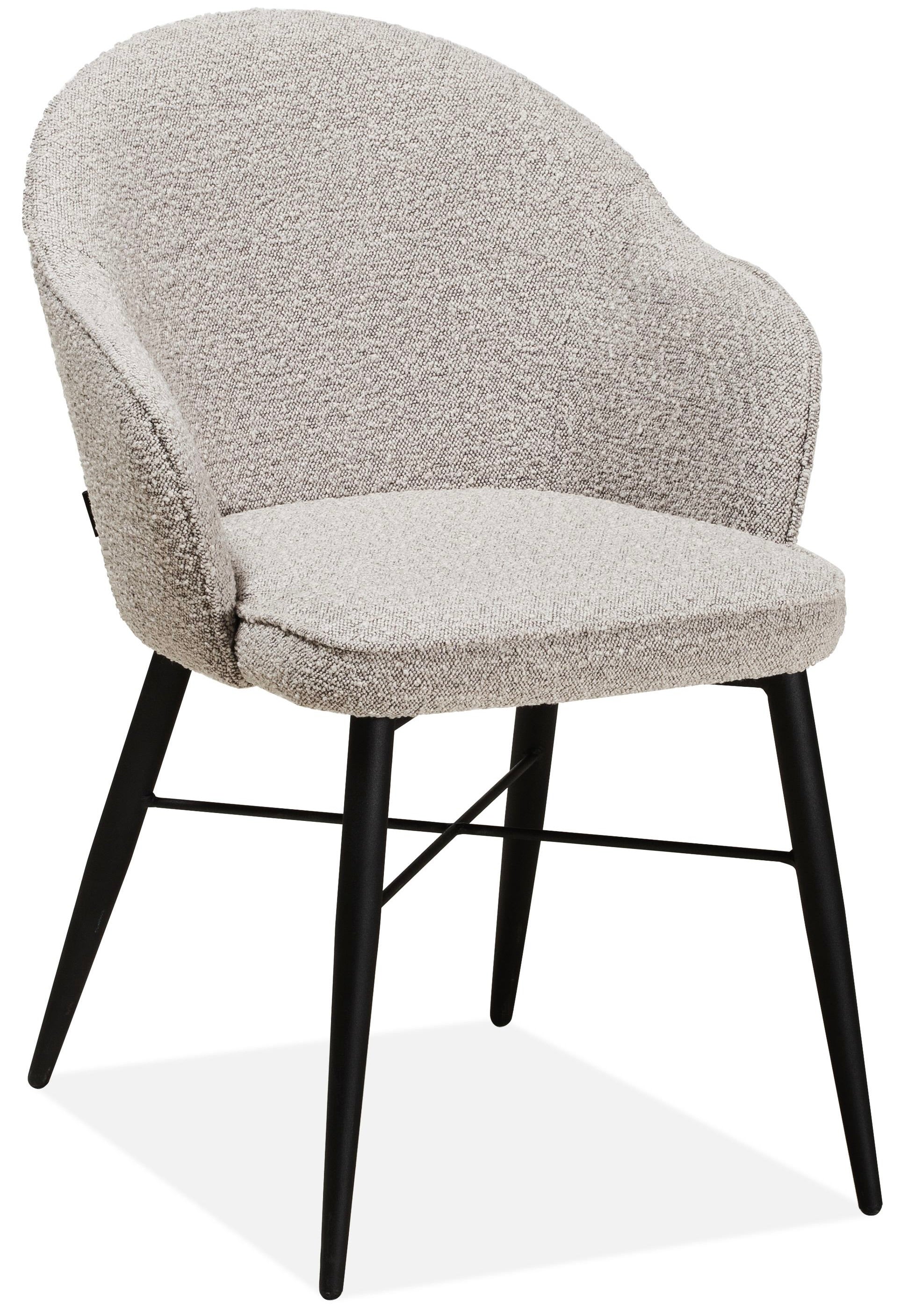Armlehnen Stuhl Billy Teddy Stoff in 3 Farben weiß hellgrau anthrazit-grau