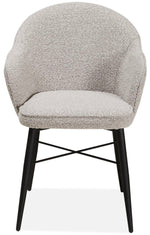 Lade das Bild in den Galerie-Viewer, Armlehnen Stuhl Billy Teddy Stoff in 3 Farben weiß hellgrau anthrazit-grau
