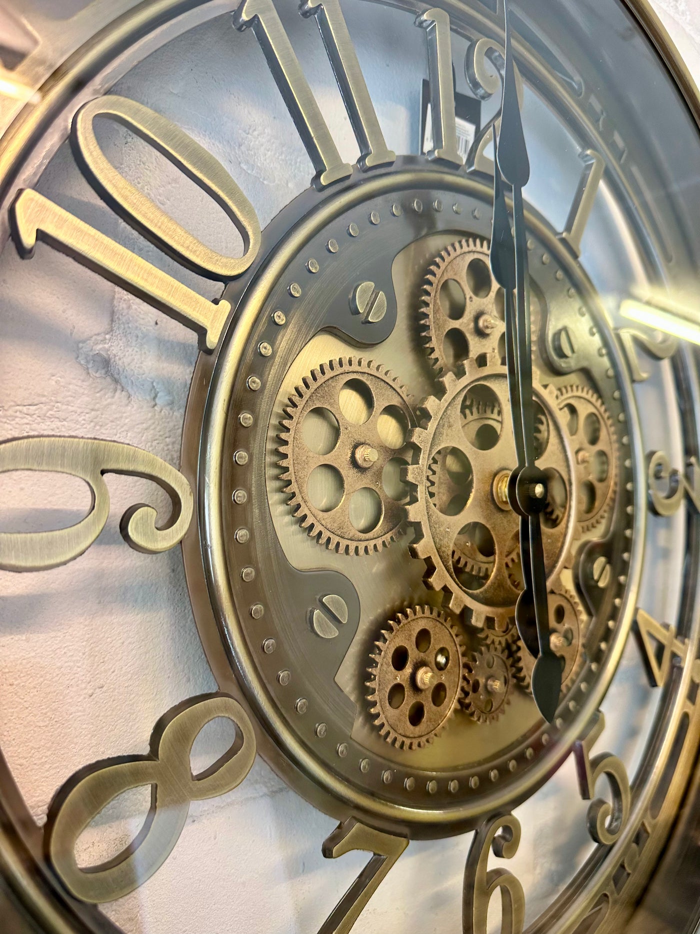 Horloge murale à engrenages Berlin avec mécanisme doré, 55 cm