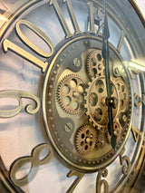 Horloge murale à engrenages Berlin avec mécanisme doré, 55 cm