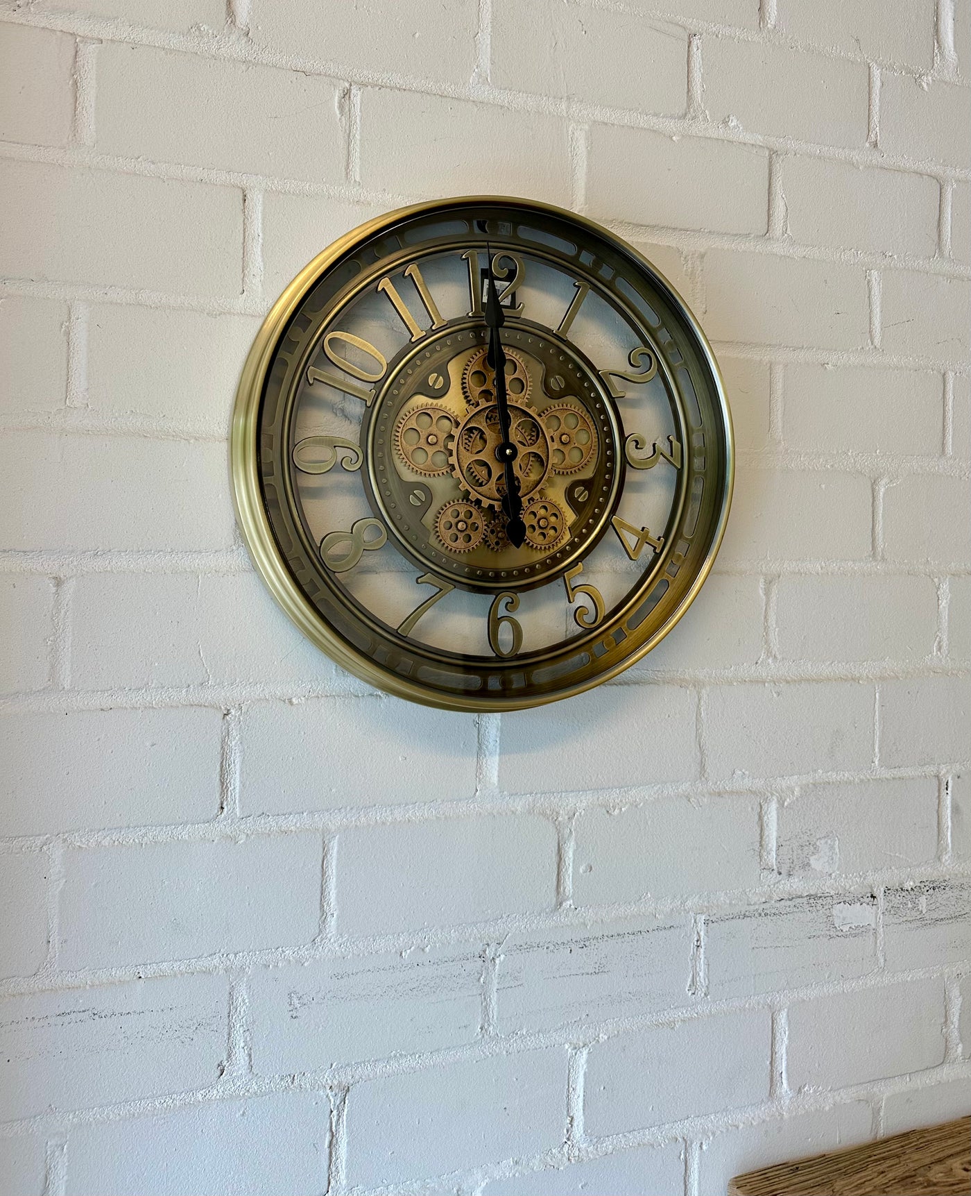 Horloge murale à engrenages Berlin avec mécanisme doré, 55 cm