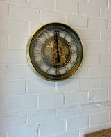 Horloge murale à engrenages Berlin avec mécanisme doré, 55 cm