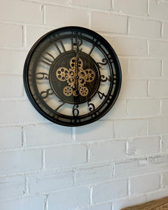Wanduhr Zahnrad Berlin Zählwerk Animation schwarz 55 cm
