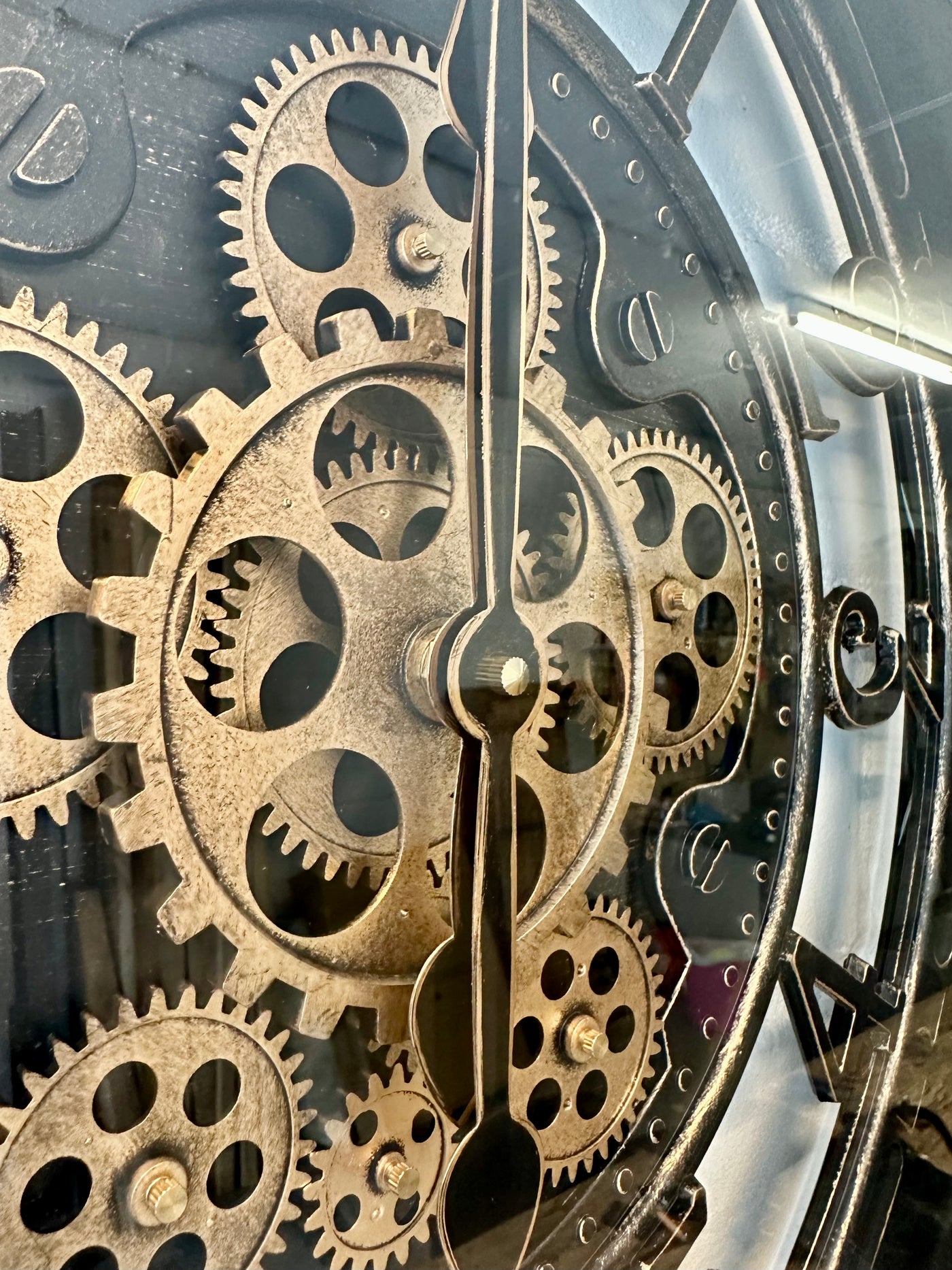 Horloge murale engrenages Berlin mécanisme animé noire 55 cm