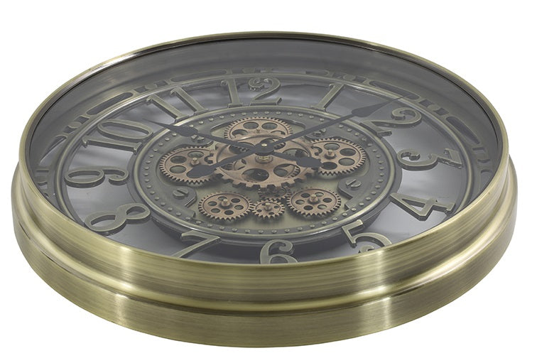 Horloge murale à engrenages Berlin avec mécanisme doré, 55 cm