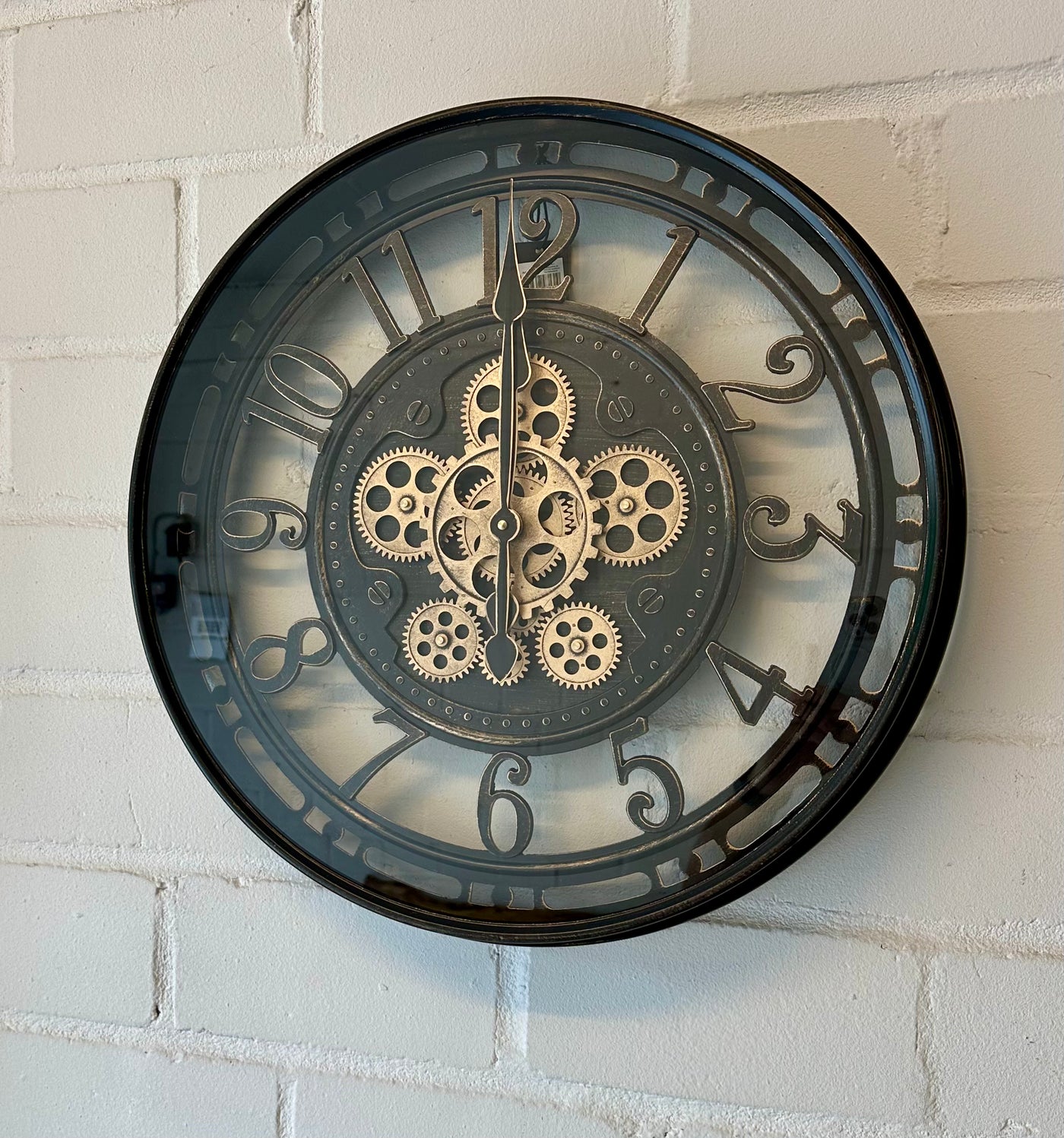 Wanduhr Zahnrad Berlin Zählwerk Animation schwarz 55 cm