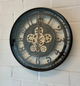 Horloge murale engrenages Berlin mécanisme animé noire 55 cm