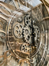 70 cm Wanduhr Zahnrad Berlin Zählwerk Animation silber grau