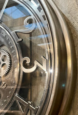 70 cm Wanduhr Zahnrad Berlin Zählwerk Animation silber grau