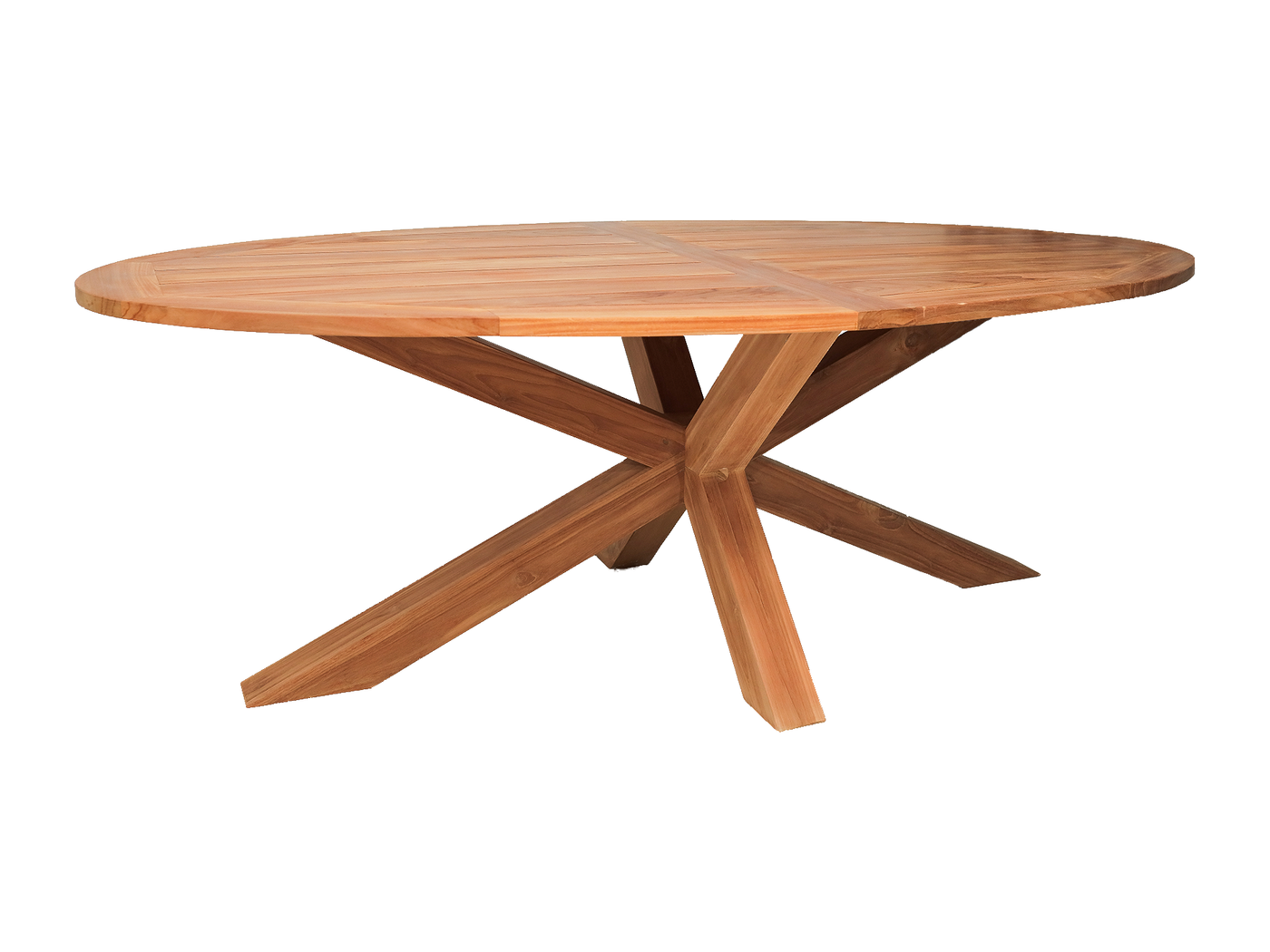 Gartentisch oval Teak mit Kreuzgestell, 220 cm