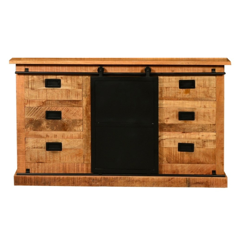 Kommode Bombay Mangoholz natur massiv Industrial Style 160 cm