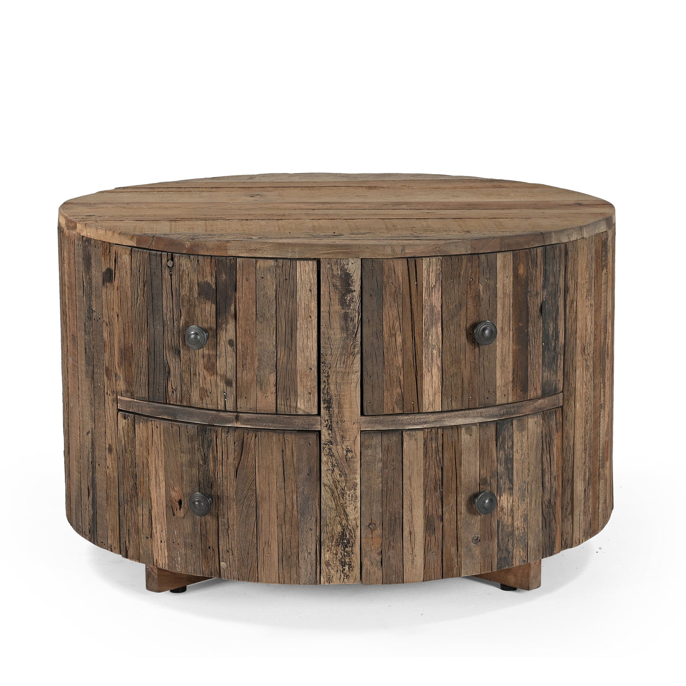 Roots Couchtisch Rund, 4 Schubladen