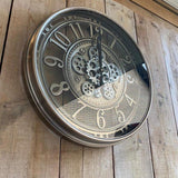 70 cm Wanduhr Zahnrad Berlin Zählwerk Animation silber grau