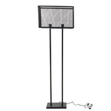 Industrial Stehlampe con Gaze Metall schwarz mit Gitter