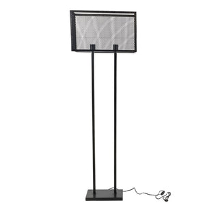 Industrial Stehlampe con Gaze Metall schwarz mit Gitter