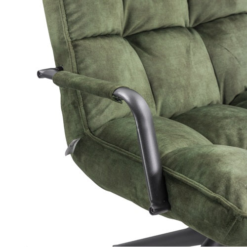 Velours Design Samt Drehsessel mit Armlehne Besucher Chill Sessel Wohnzimmer 2 Farben