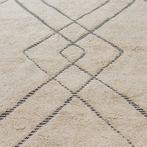 Design Fransenteppich Shev beige schwarz Modern 2 Größen Baumwolle
