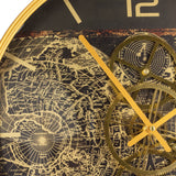 Golden Atlas Zahnrad Wanduhr 46 cm gold Beton grau animiert drehend