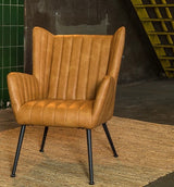 Fauteuil Foley en 2 coloris cognac anthracite similicuir