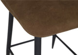 Tabouret de bar en microfibre Dexy disponible en 3 couleurs : anthracite, cognac et vert olive