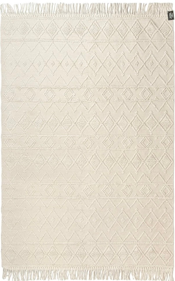 Design Fransenteppich Dev beige Modern 2 Größen Baumwolle