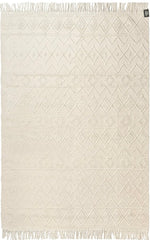 Lade das Bild in den Galerie-Viewer, Design Fransenteppich Dev beige Modern 2 Größen Baumwolle
