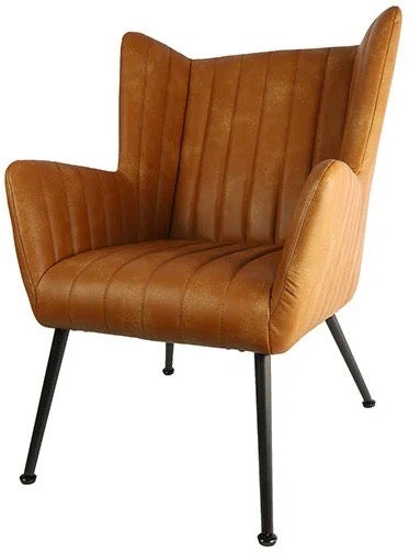 Fauteuil Foley en 2 coloris cognac anthracite similicuir