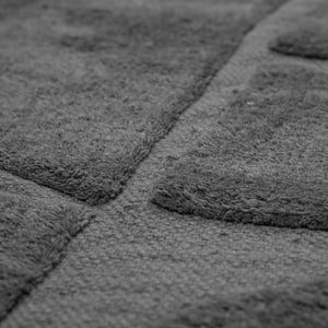 Design Fransenteppich Ronan grau 3D Muster Modern 2 Größen Baumwolle