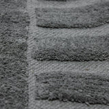 Tapis à franges Yashi gris motif 3D moderne 2 tailles coton
