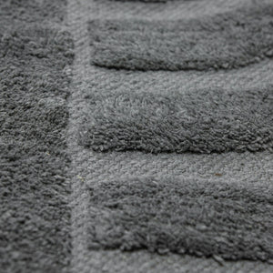 Design Fransenteppich Yashi grau 3D Muster Modern 2 Größen Baumwolle
