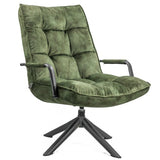 Velours Design Samt Drehsessel mit Armlehne Besucher Chill Sessel Wohnzimmer 2 Farben