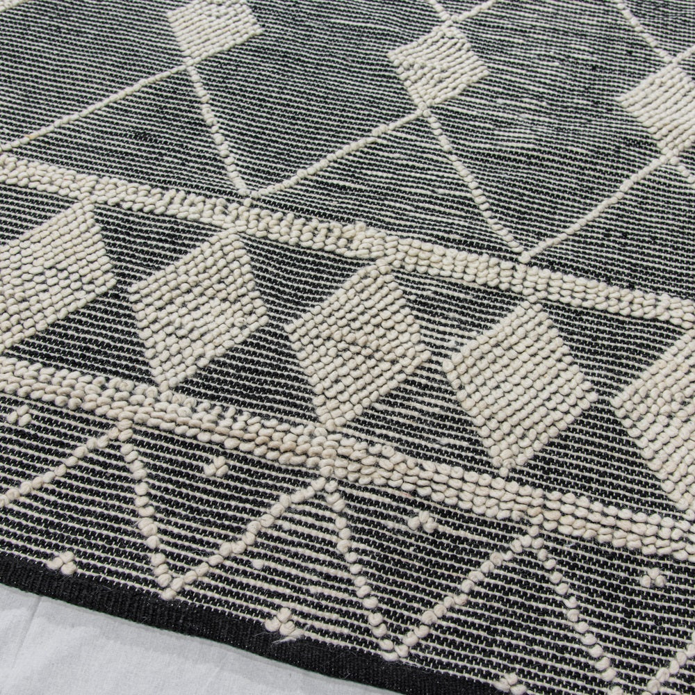 Design Teppich Kiety beige schwarz Modern 2 Größen Baumwolle