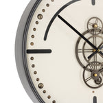 Lade das Bild in den Galerie-Viewer, Denver Zahnrad Wanduhr 46 cm Schwarz weiss animiert drehend
