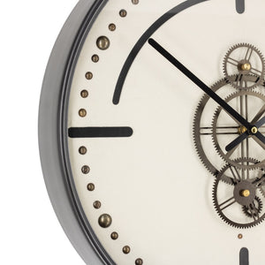 Denver Zahnrad Wanduhr 46 cm Schwarz weiss animiert drehend