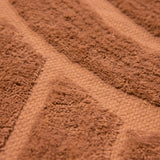 Design Fransenteppich Yashi terracotta rost braun 3D Muster Modern 2 Größen Baumwolle
