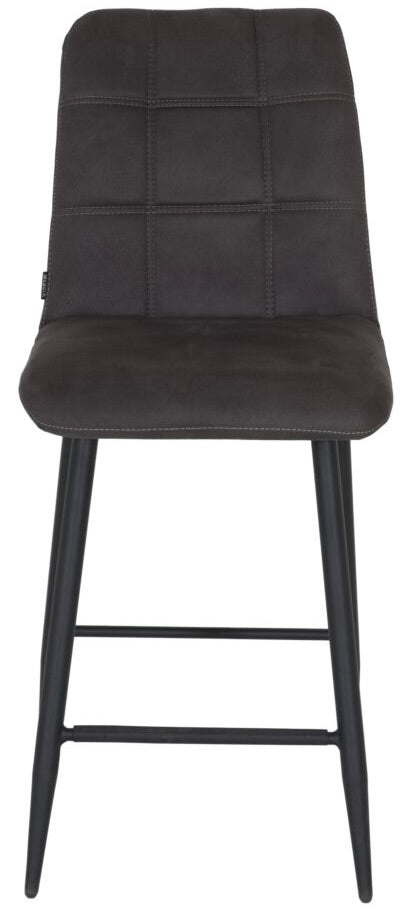 Tabouret de bar en microfibre Dexy disponible en 3 couleurs : anthracite, cognac et vert olive