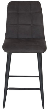 Tabouret de bar en microfibre Dexy disponible en 3 couleurs : anthracite, cognac et vert olive