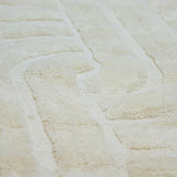 Design Fransenteppich Yashi Natural beige sand 3D Muster Modern 2 Größen Baumwolle