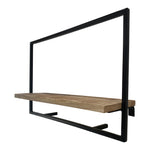 Lade das Bild in den Galerie-Viewer, Wandregal L Industrial Möbel Mango Holz Metall schwarz Blankstahl Hängeregal Industrie Stil Regal Used Look
